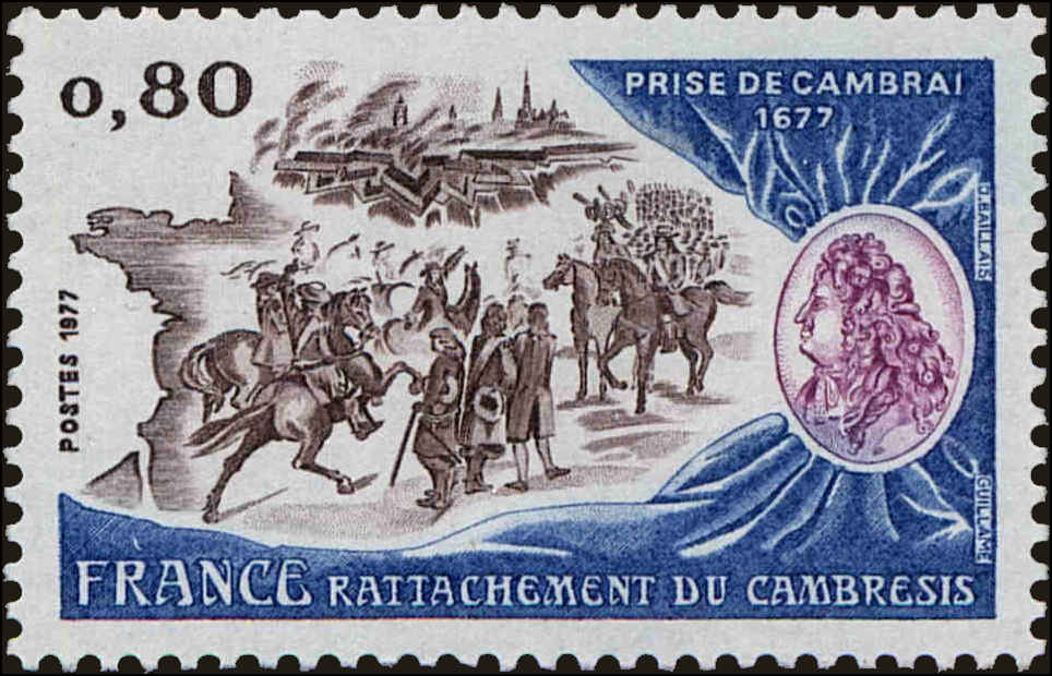 Front view of France 1538 collectors stamp