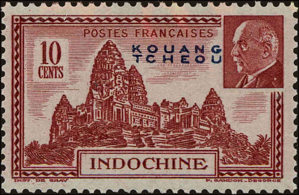 Front view of Kwangchowan 135 collectors stamp