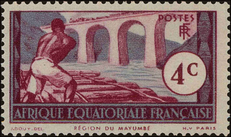 Front view of French Equatorial Africa 36 collectors stamp