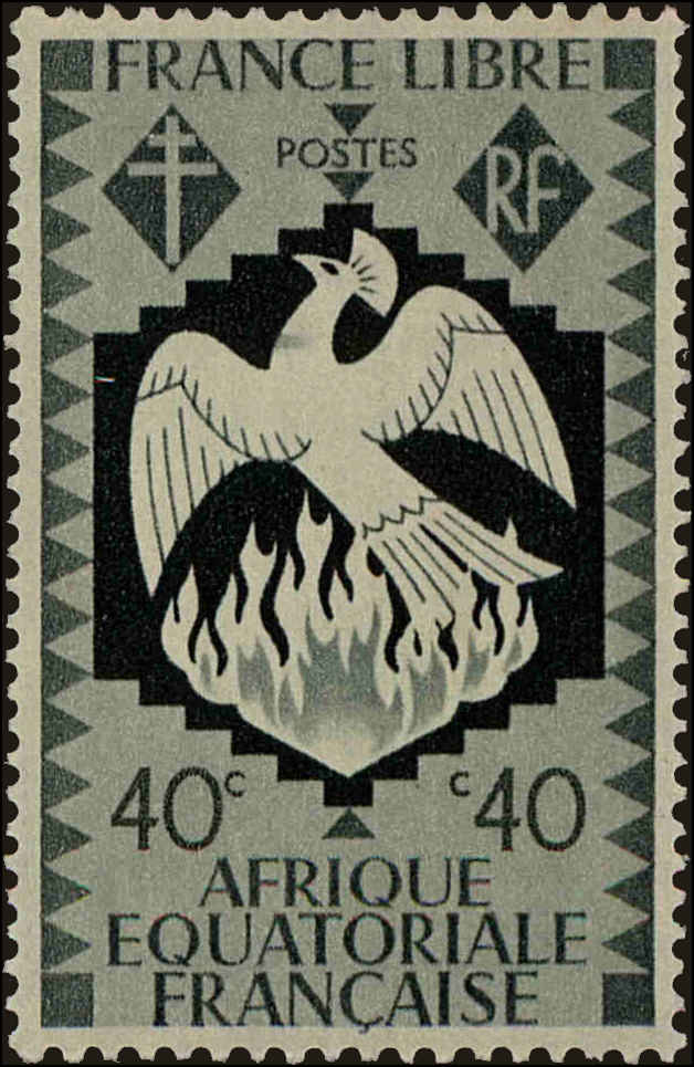 Front view of French Equatorial Africa 146 collectors stamp