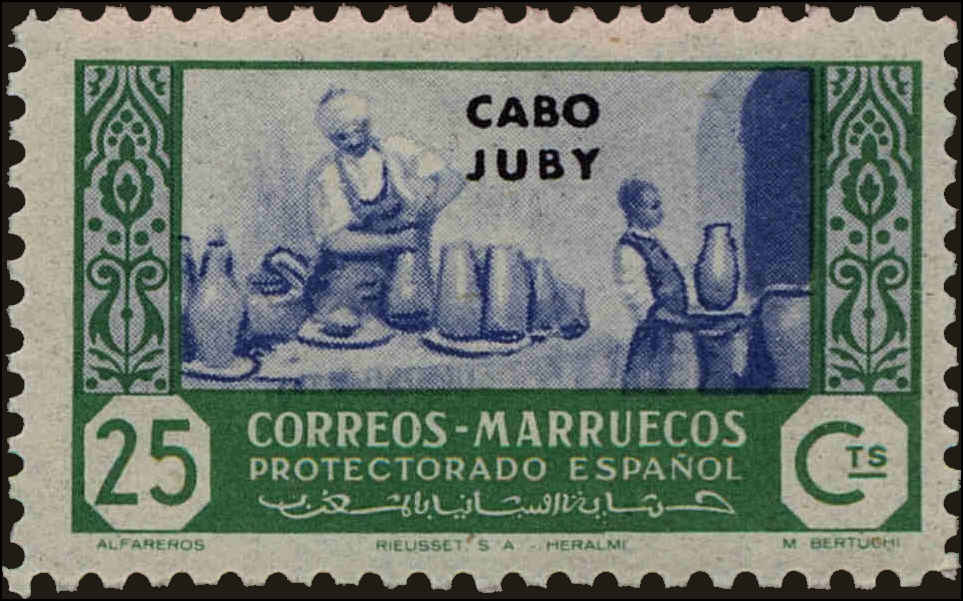 Front view of Cape Juby 124 collectors stamp