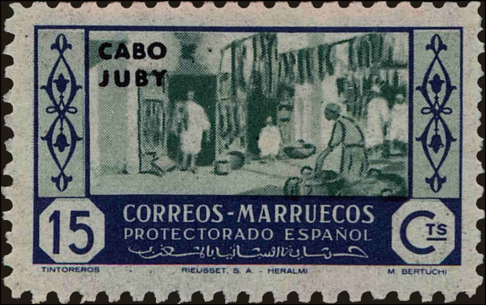 Front view of Cape Juby 123 collectors stamp
