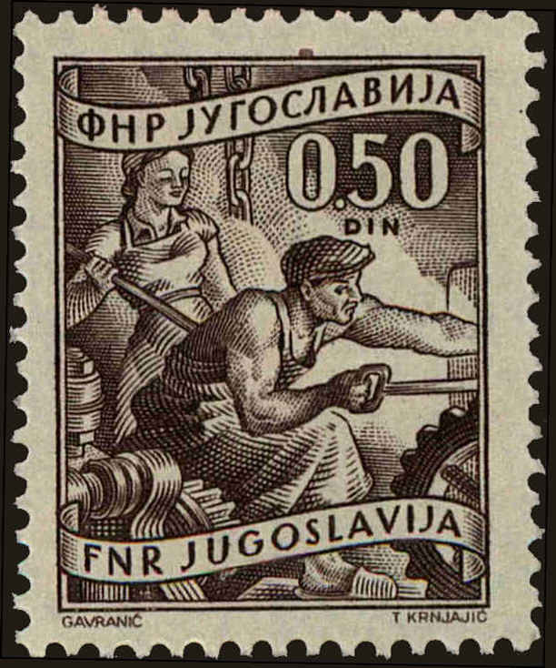 Front view of Kingdom of Yugoslavia 305 collectors stamp