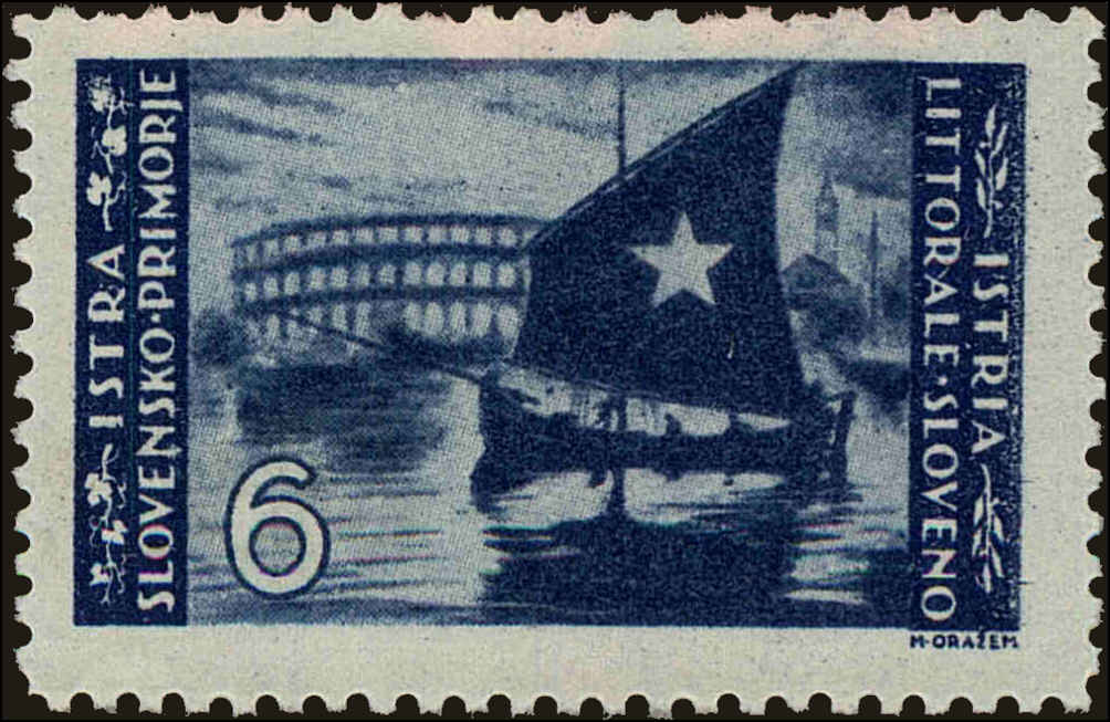 Front view of Istria and the Slovene Coast (Zone B) 41 collectors stamp