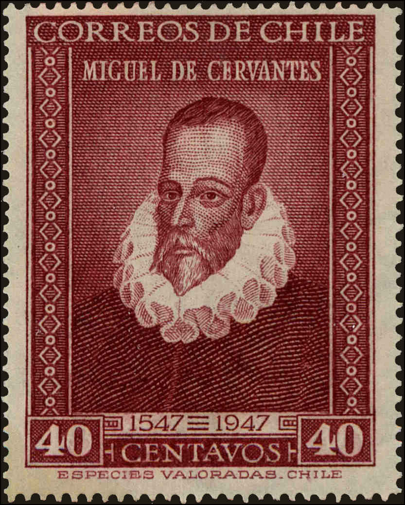 Front view of Chile 250 collectors stamp
