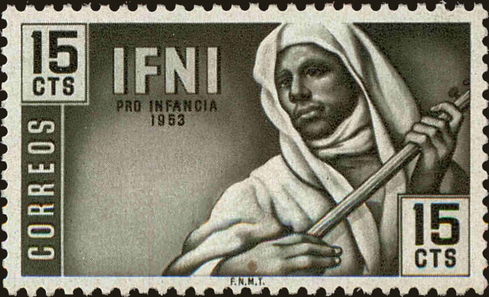 Front view of Ifni 57 collectors stamp
