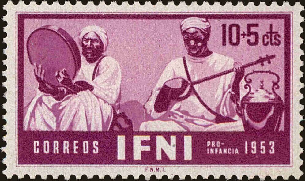 Front view of Ifni B14 collectors stamp