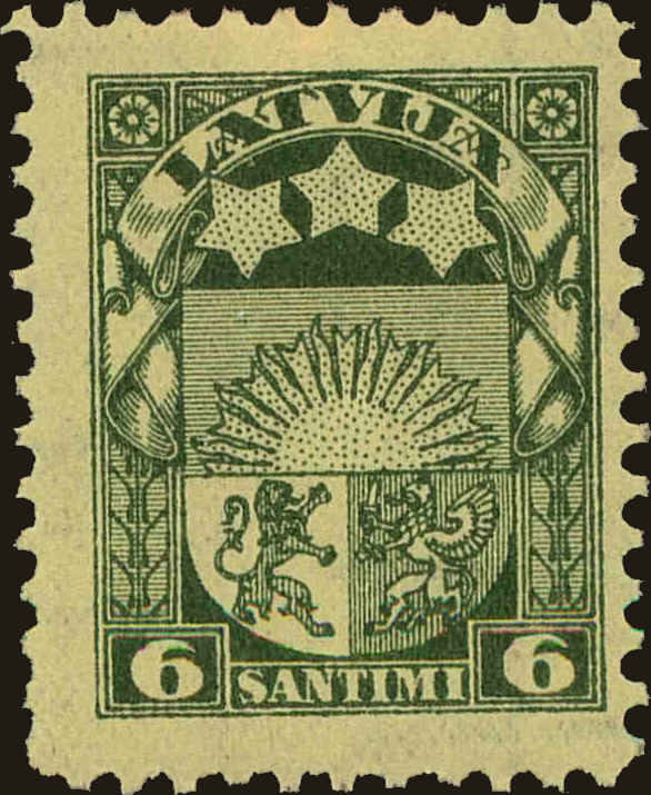 Front view of Latvia 155 collectors stamp