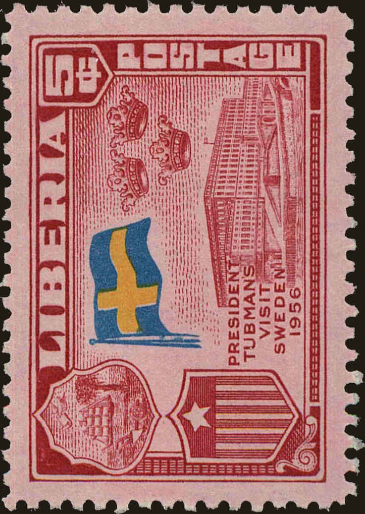 Front view of Liberia 370 collectors stamp