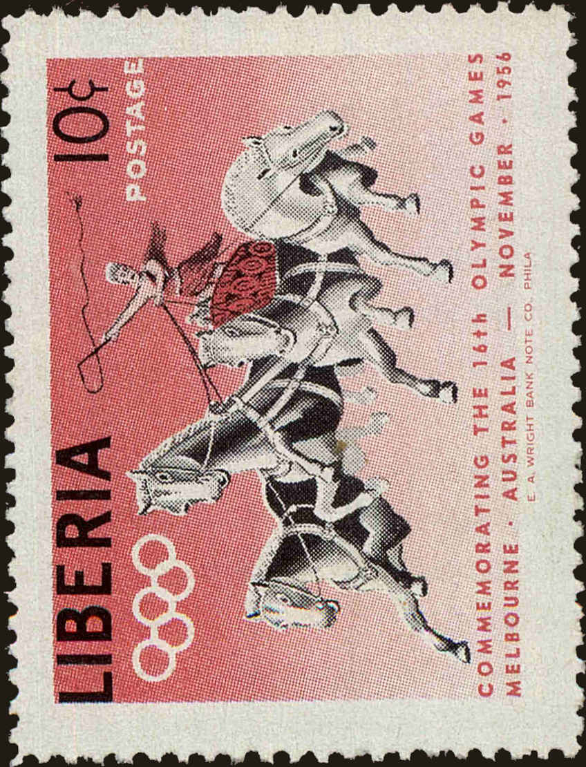 Front view of Liberia 361 collectors stamp
