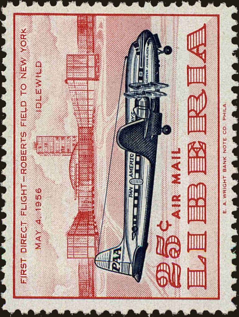 Front view of Liberia C109 collectors stamp