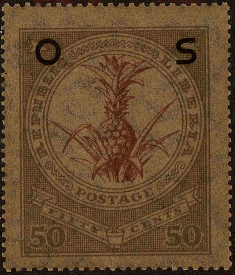 Front view of Liberia O150a collectors stamp