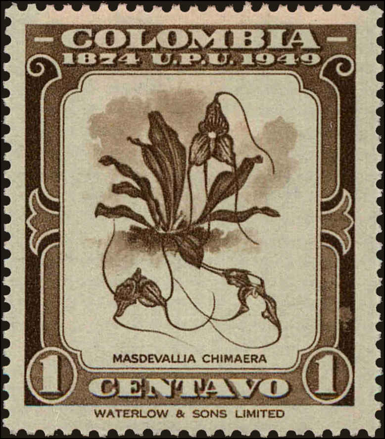 Front view of Colombia 580 collectors stamp