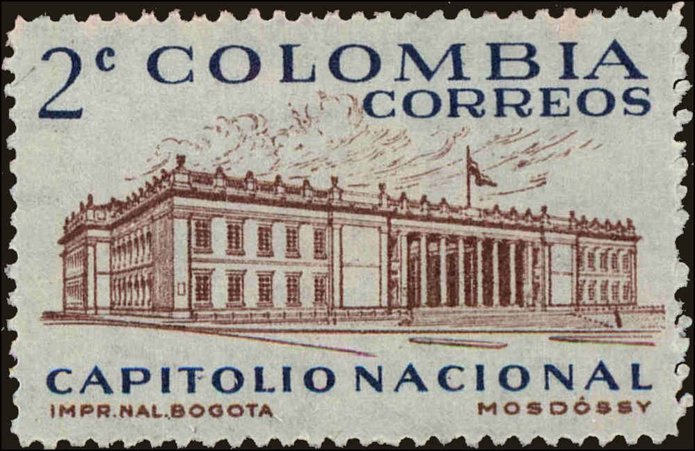 Front view of Colombia 704 collectors stamp