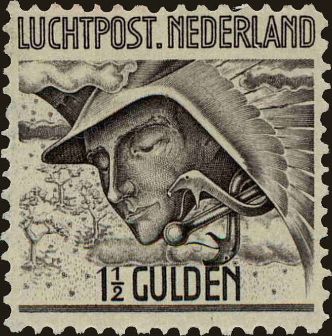 Front view of Netherlands C6 collectors stamp