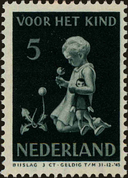 Front view of Netherlands B132 collectors stamp