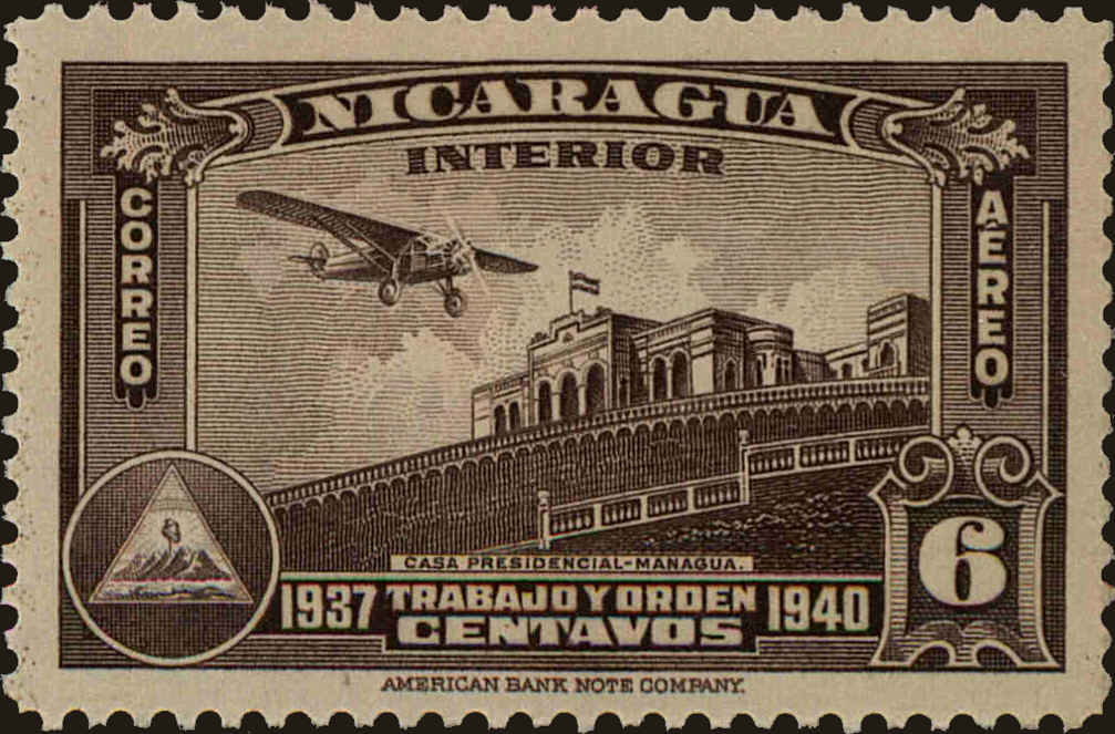 Front view of Nicaragua C198 collectors stamp