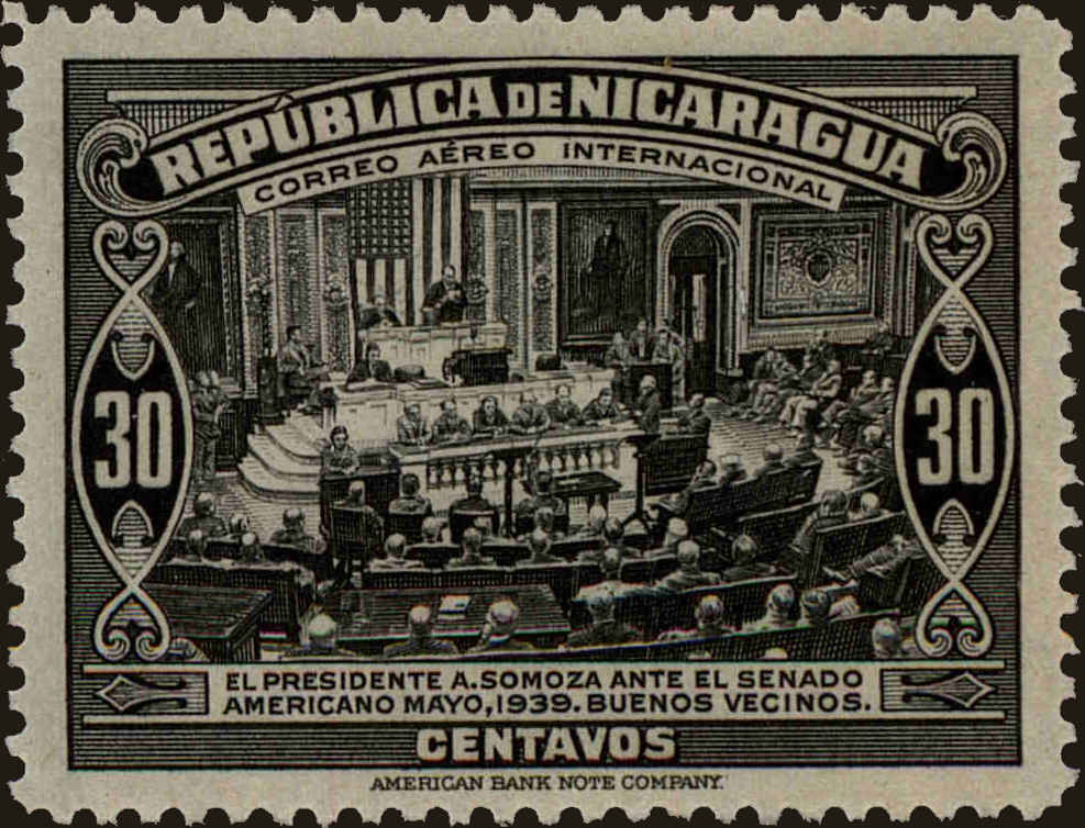 Front view of Nicaragua C247 collectors stamp