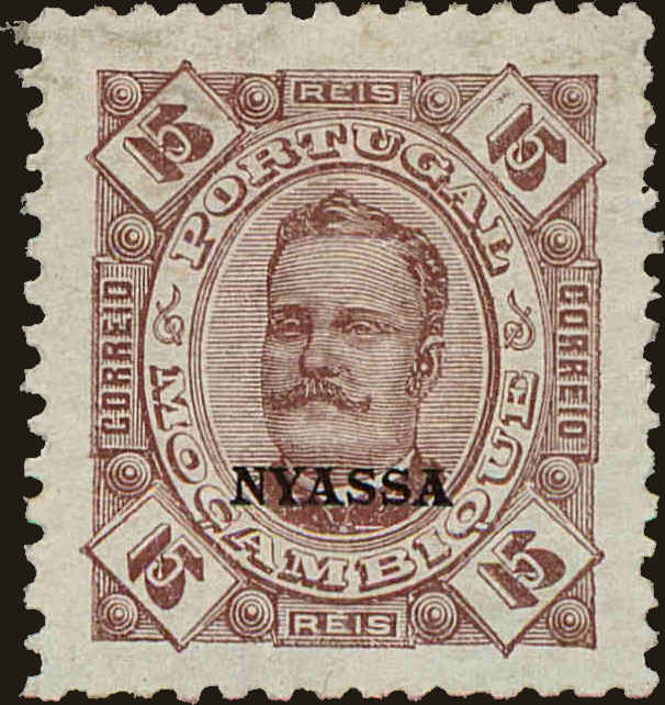 Front view of Nyassa 3 collectors stamp