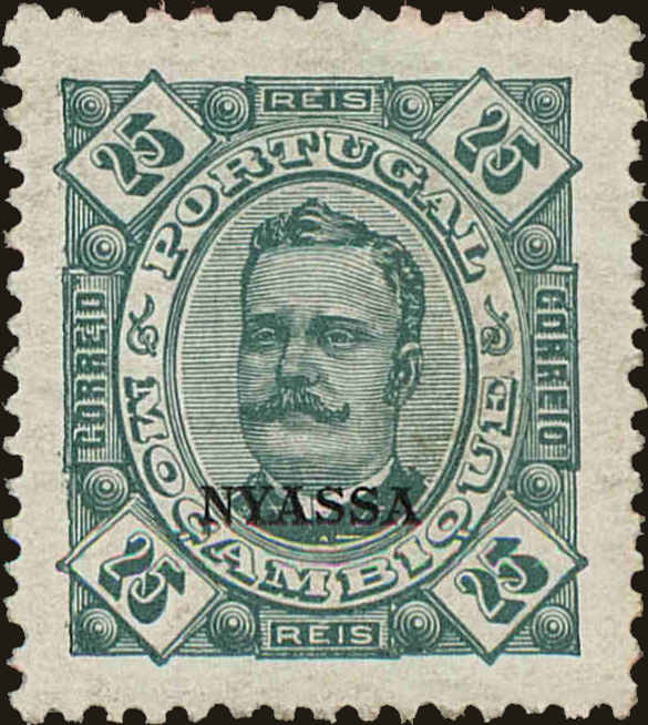 Front view of Nyassa 5 collectors stamp