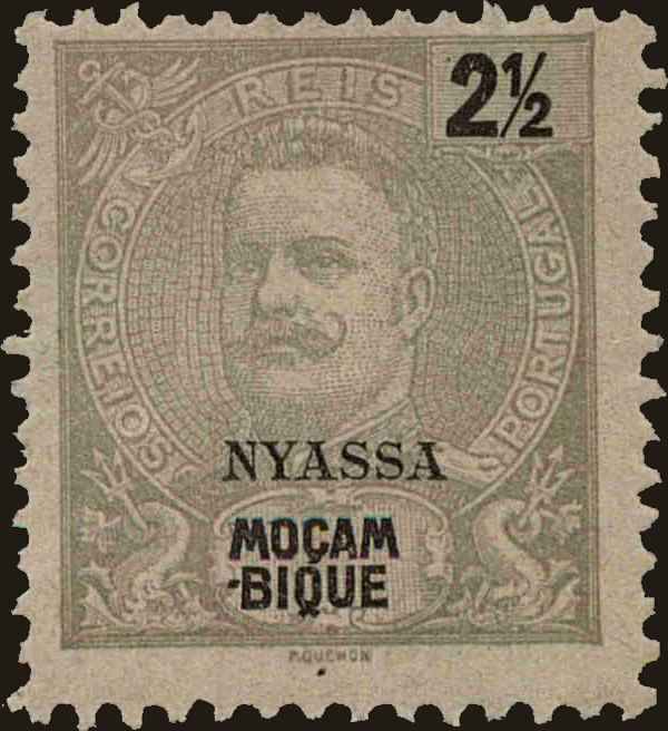 Front view of Nyassa 13 collectors stamp