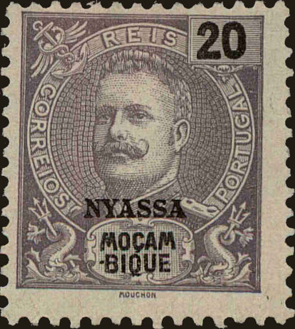 Front view of Nyassa 17 collectors stamp