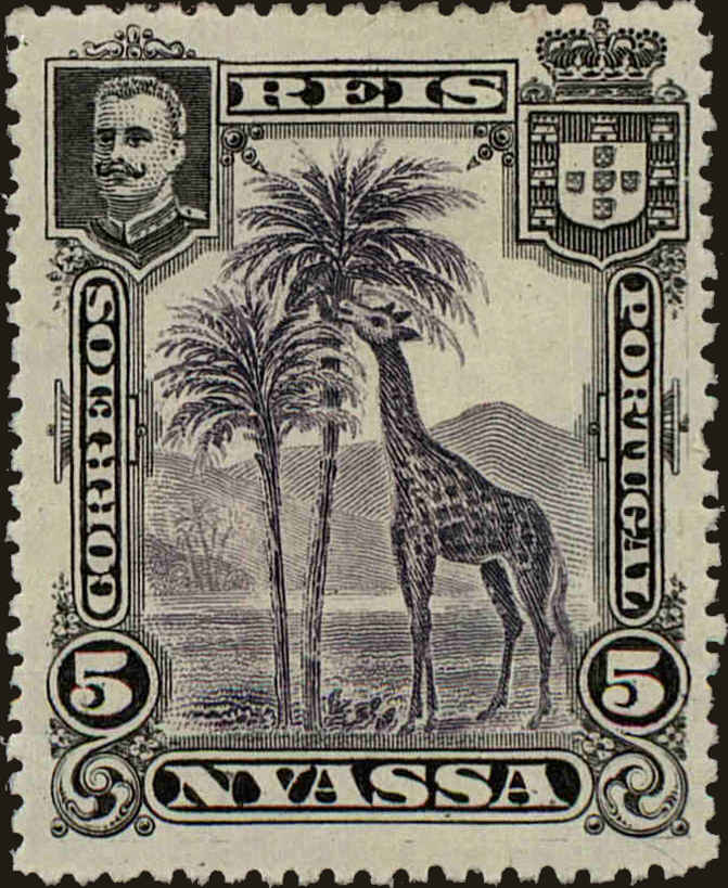 Front view of Nyassa 27 collectors stamp