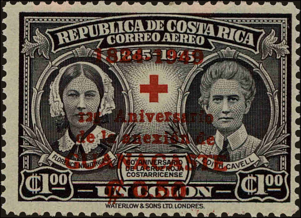 Front view of Costa Rica C183 collectors stamp