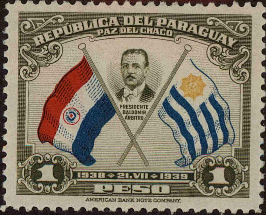 Front view of Paraguay 356 collectors stamp