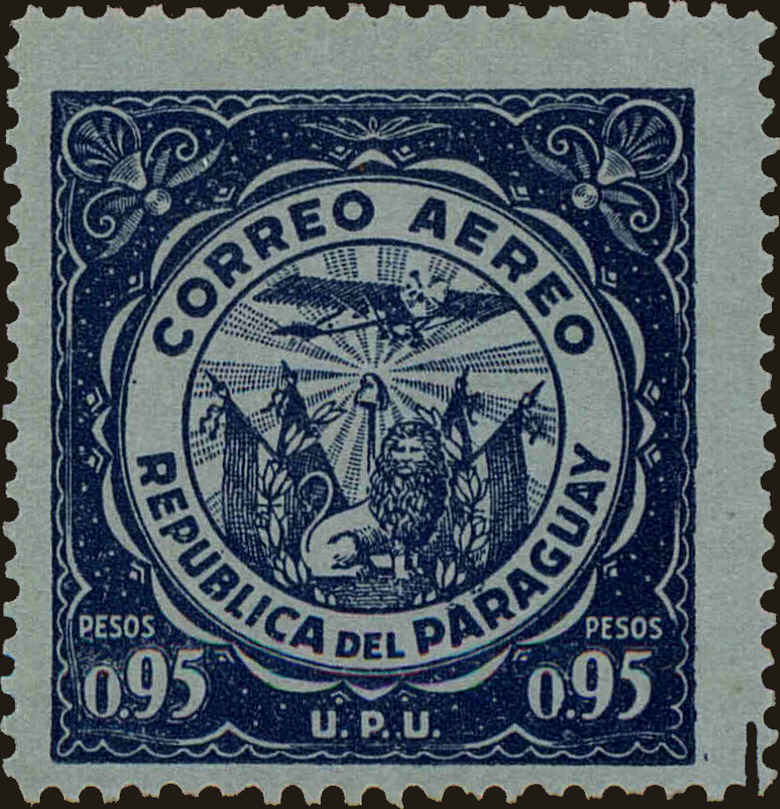 Front view of Paraguay C20 collectors stamp