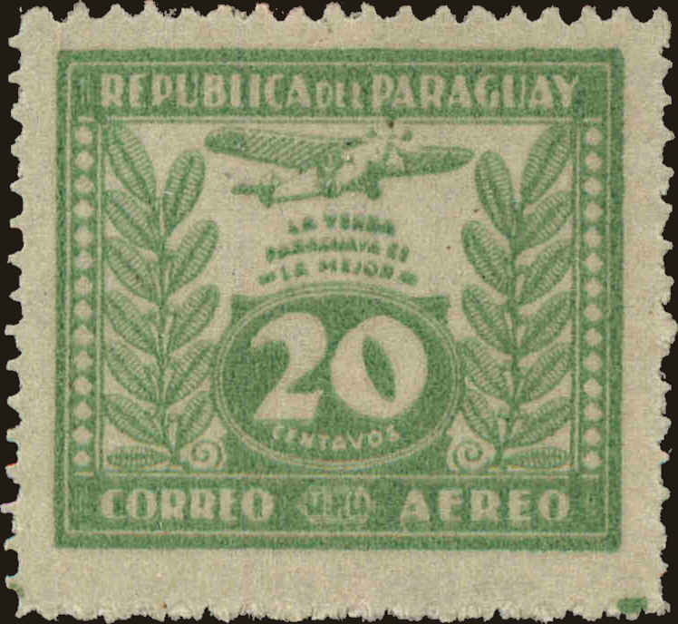 Front view of Paraguay C66 collectors stamp