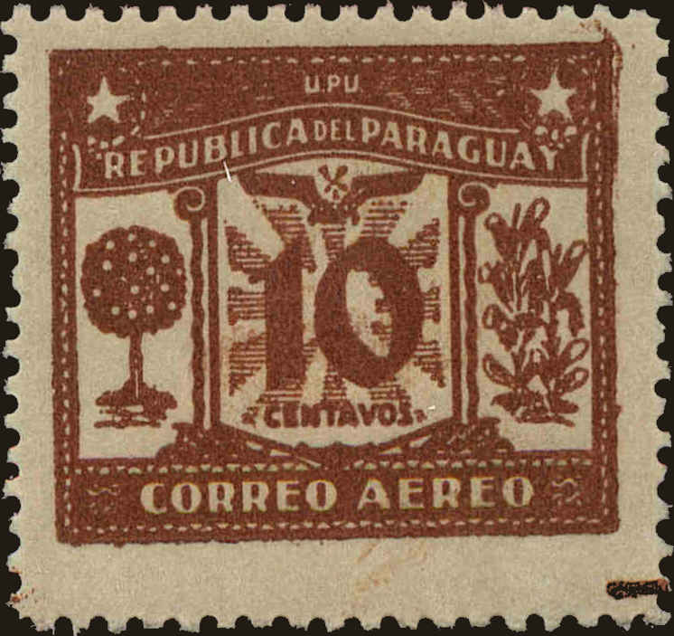 Front view of Paraguay C62 collectors stamp