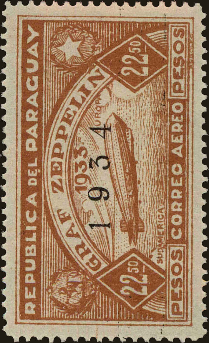 Front view of Paraguay C91 collectors stamp
