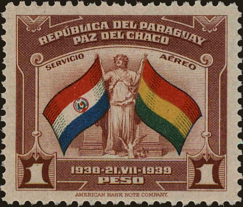 Front view of Paraguay C113 collectors stamp