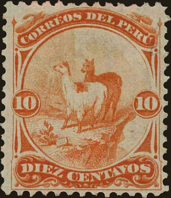 Front view of Peru 111 collectors stamp