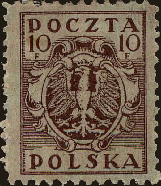 Front view of Polish Republic 96 collectors stamp
