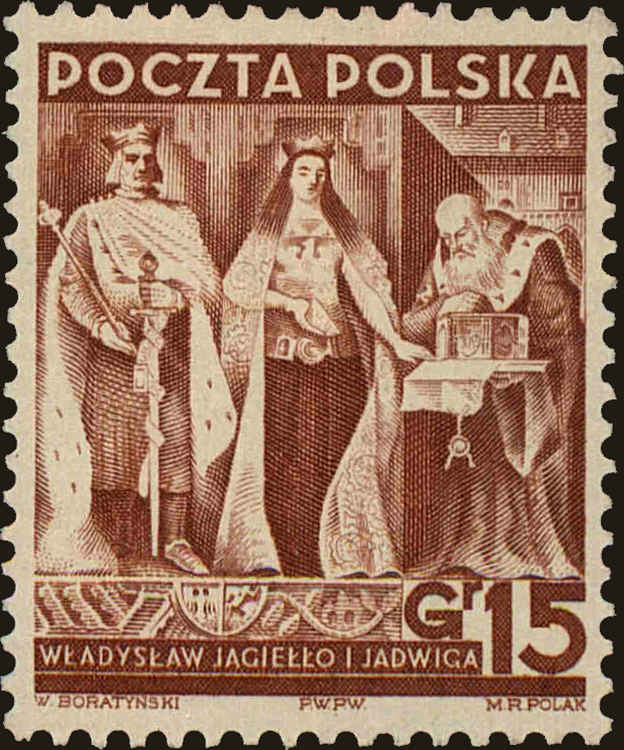 Front view of Polish Republic 322 collectors stamp