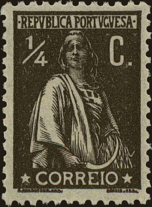 Front view of Portugal 255 collectors stamp