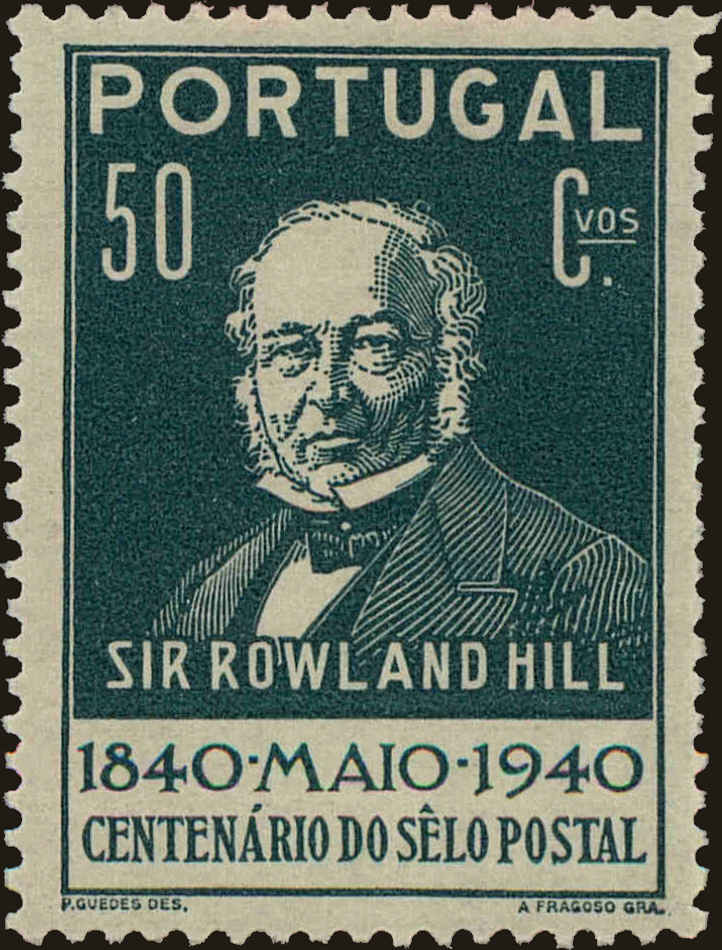 Front view of Portugal 599 collectors stamp