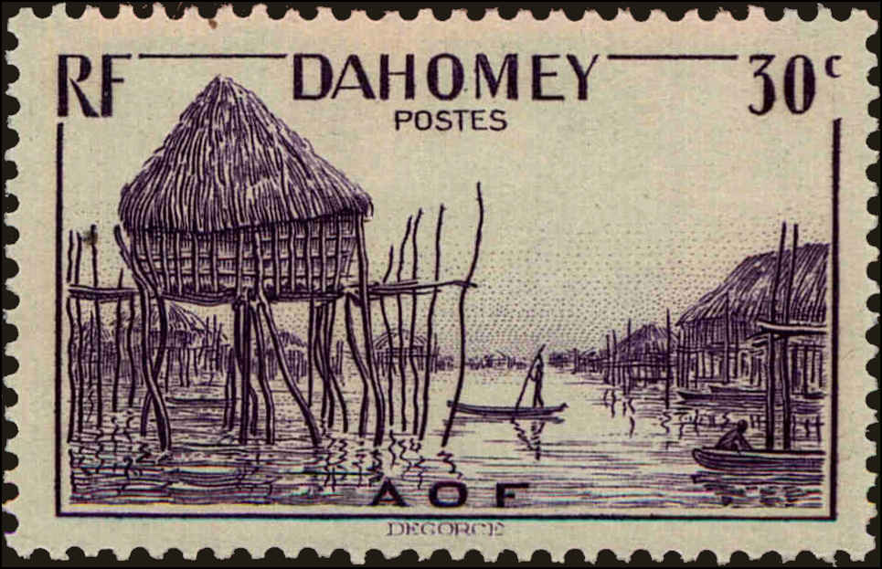 Front view of Dahomey 119 collectors stamp