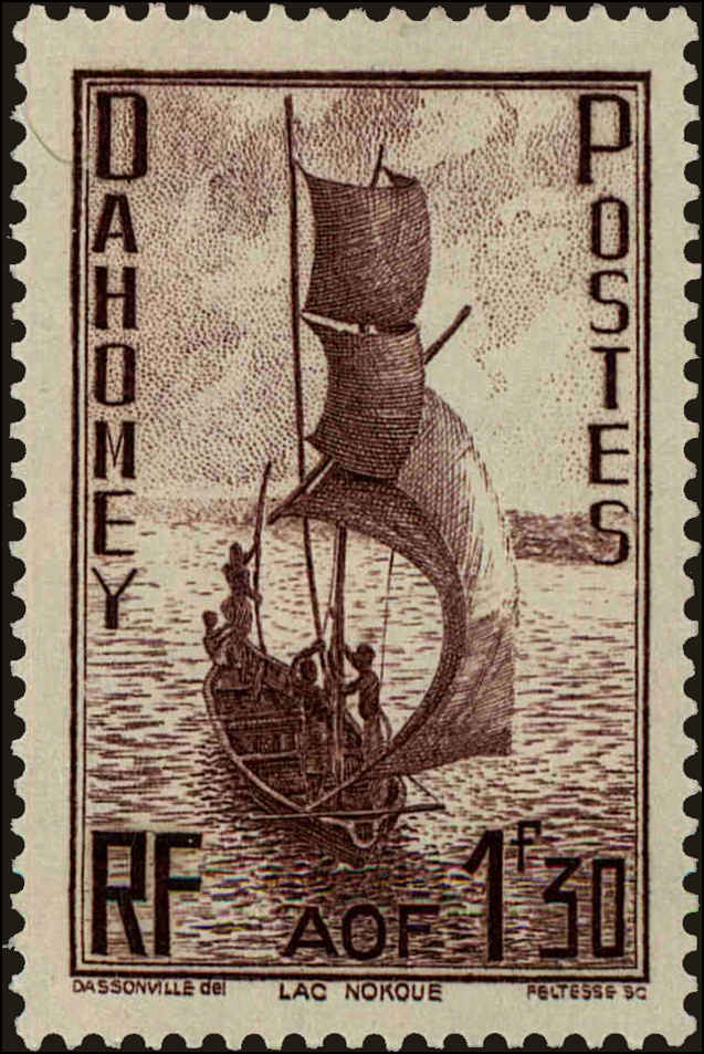 Front view of Dahomey 126 collectors stamp
