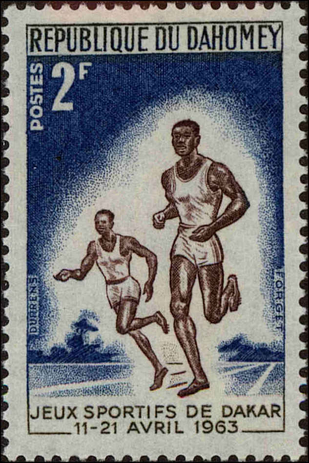 Front view of Dahomey 174 collectors stamp