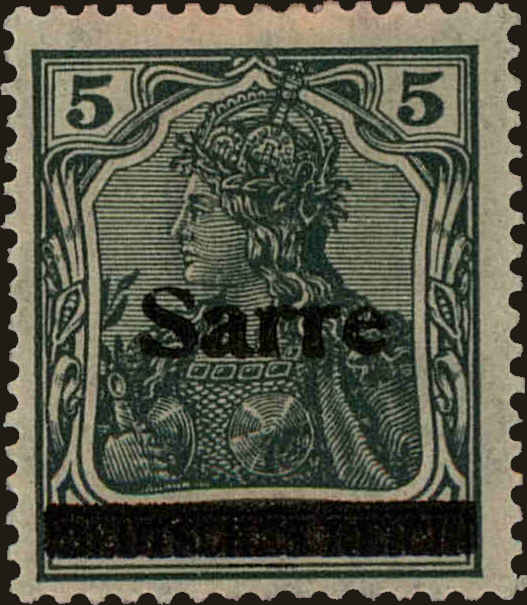 Front view of Saar 4b collectors stamp