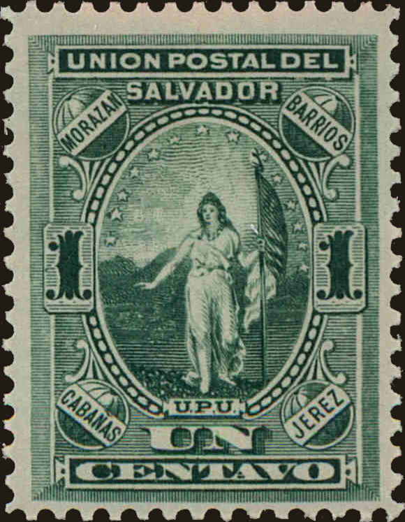Front view of Salvador, El 21 collectors stamp