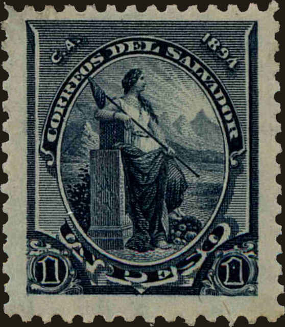 Front view of Salvador, El 100 collectors stamp