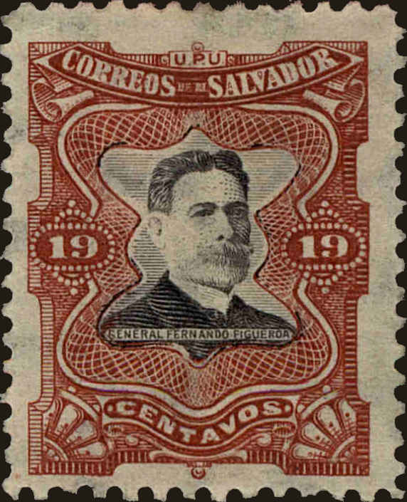 Front view of Salvador, El 387 collectors stamp