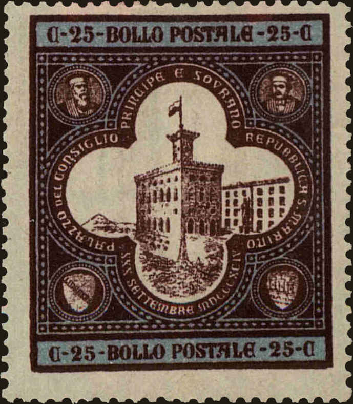 Front view of San Marino 29 collectors stamp