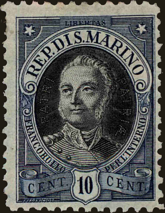 Front view of San Marino 97 collectors stamp