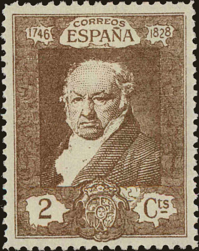 Front view of Spain 387 collectors stamp