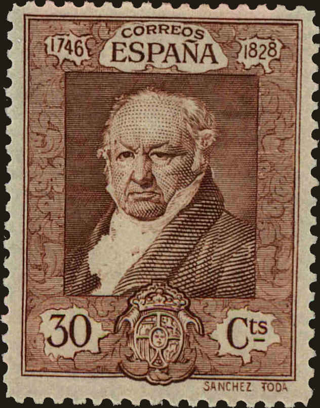 Front view of Spain 393 collectors stamp